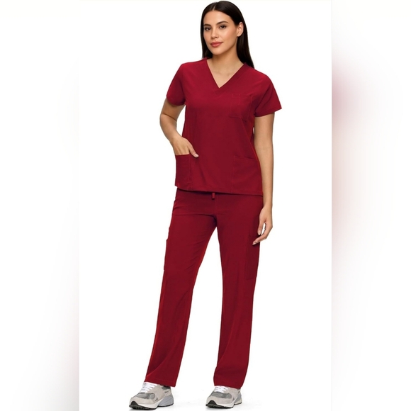 New with Tags Burgundy Women’s Scrub Set – Size XXL - Picture 6 of 6